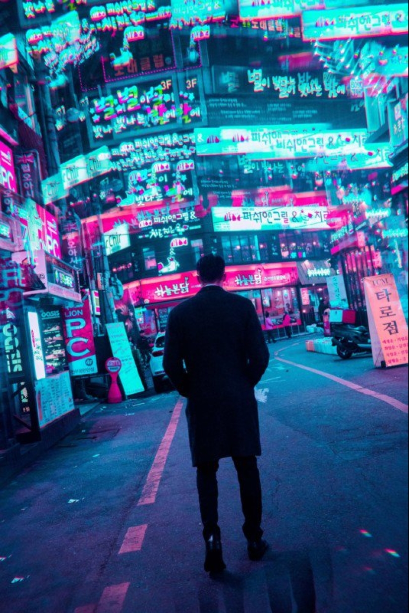 Imágenes de Tokio y Seúl a través de filtros fractales