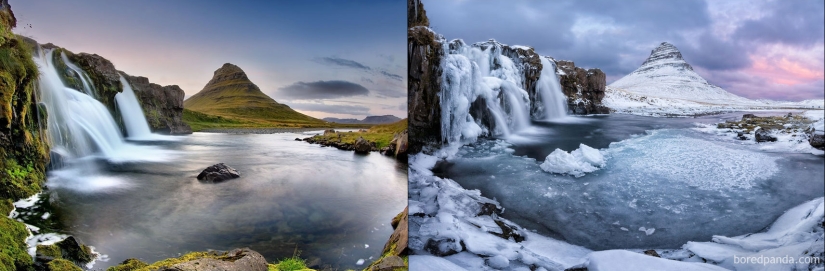 Imágenes mágicas de lugares pintorescos antes y durante el invierno Imágenes mágicas de lugares pintorescos antes y durante el invierno