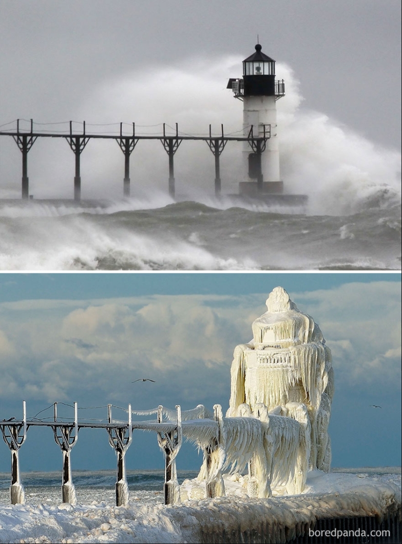 Imágenes mágicas de lugares pintorescos antes y durante el invierno Imágenes mágicas de lugares pintorescos antes y durante el invierno