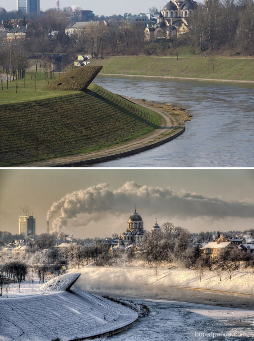 Imágenes mágicas de lugares pintorescos antes y durante el invierno Imágenes mágicas de lugares pintorescos antes y durante el invierno