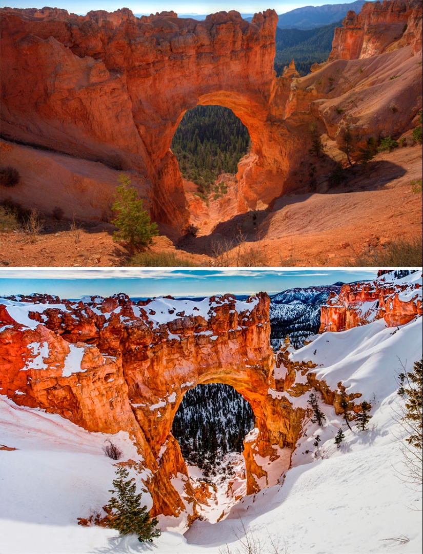 Imágenes mágicas de lugares pintorescos antes y durante el invierno Imágenes mágicas de lugares pintorescos antes y durante el invierno