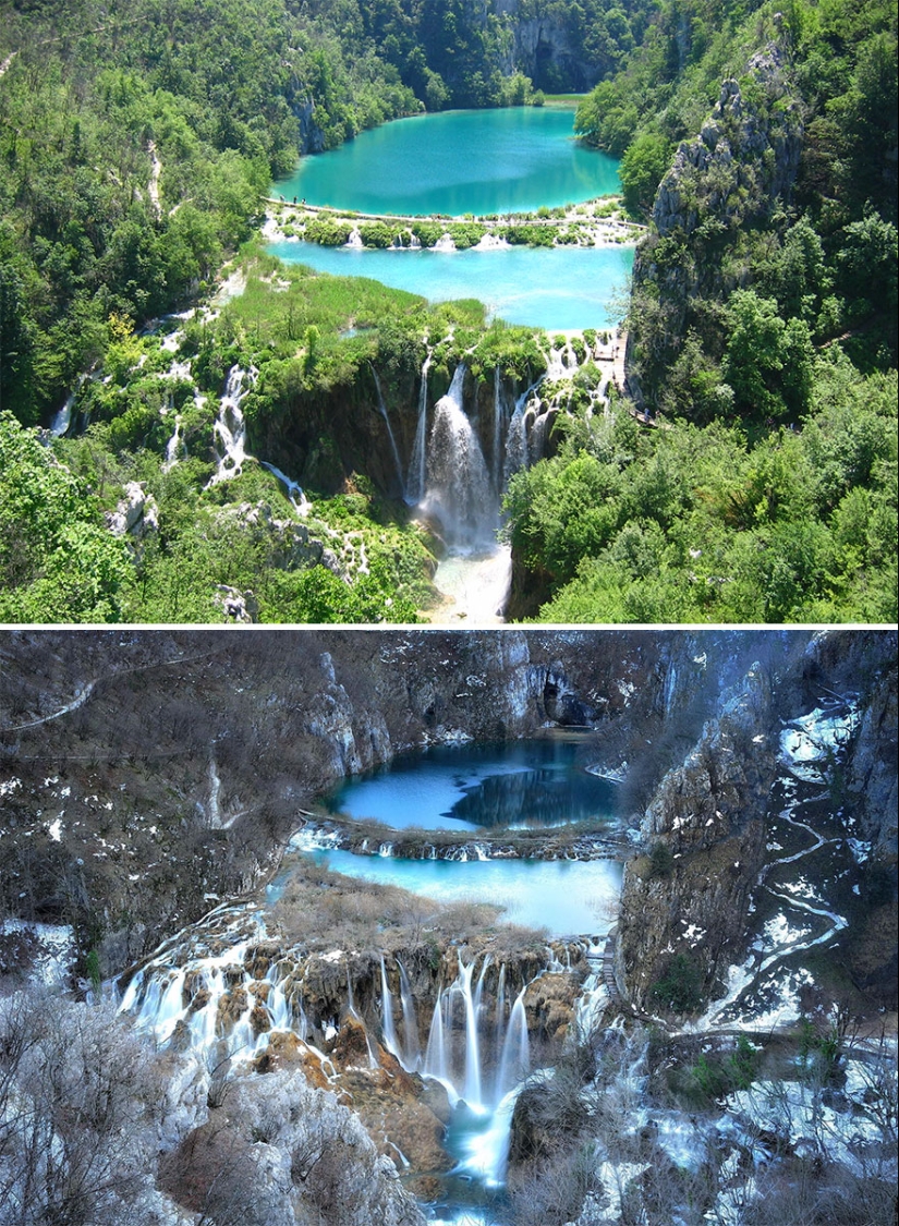 Imágenes mágicas de lugares pintorescos antes y durante el invierno Imágenes mágicas de lugares pintorescos antes y durante el invierno