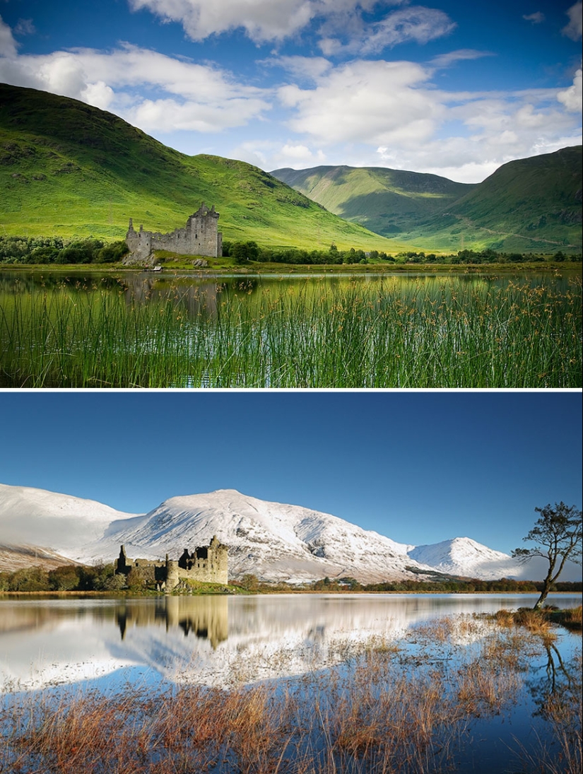 Imágenes mágicas de lugares pintorescos antes y durante el invierno Imágenes mágicas de lugares pintorescos antes y durante el invierno