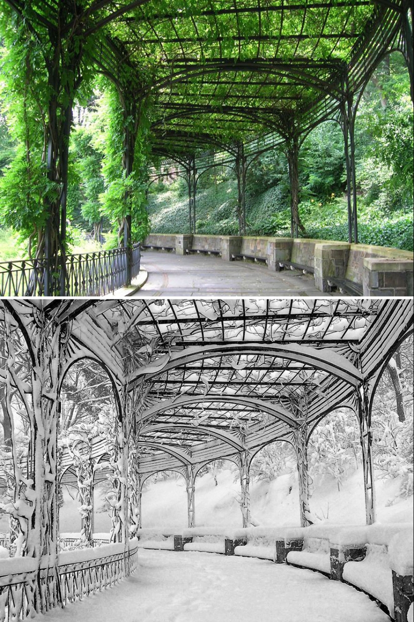 Imágenes mágicas de lugares pintorescos antes y durante el invierno Imágenes mágicas de lugares pintorescos antes y durante el invierno