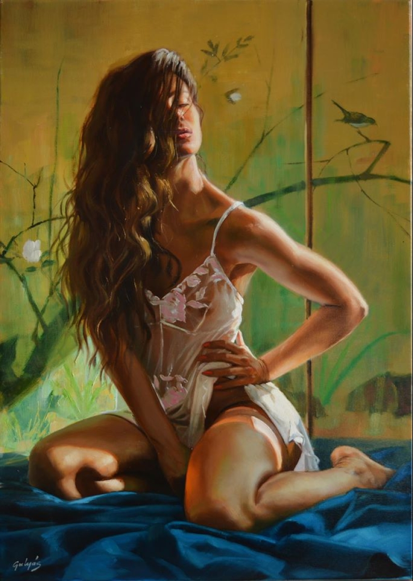 Immodest female beauty by Hungarian artist Laszlo Gulyas