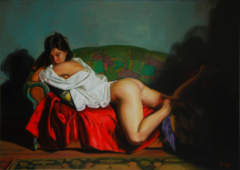 Immodest female beauty by Hungarian artist Laszlo Gulyas