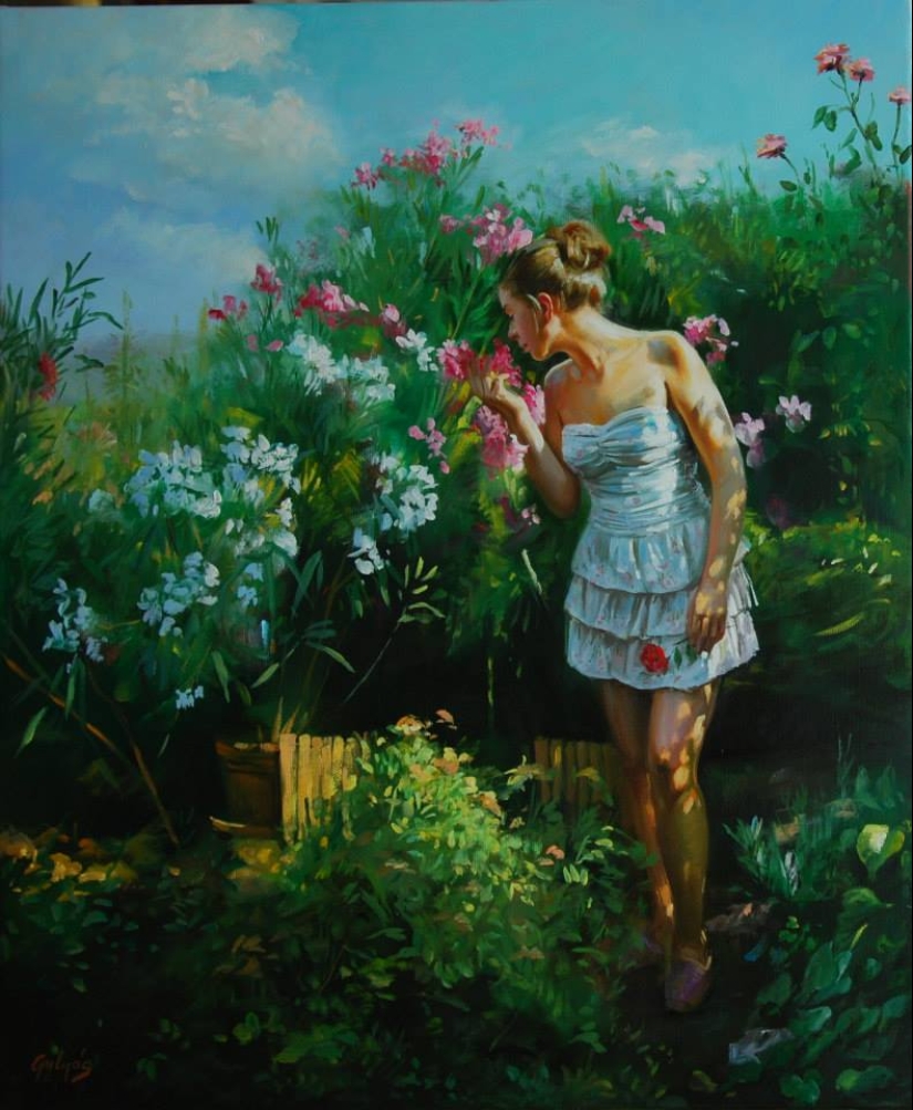 Immodest female beauty by Hungarian artist Laszlo Gulyas