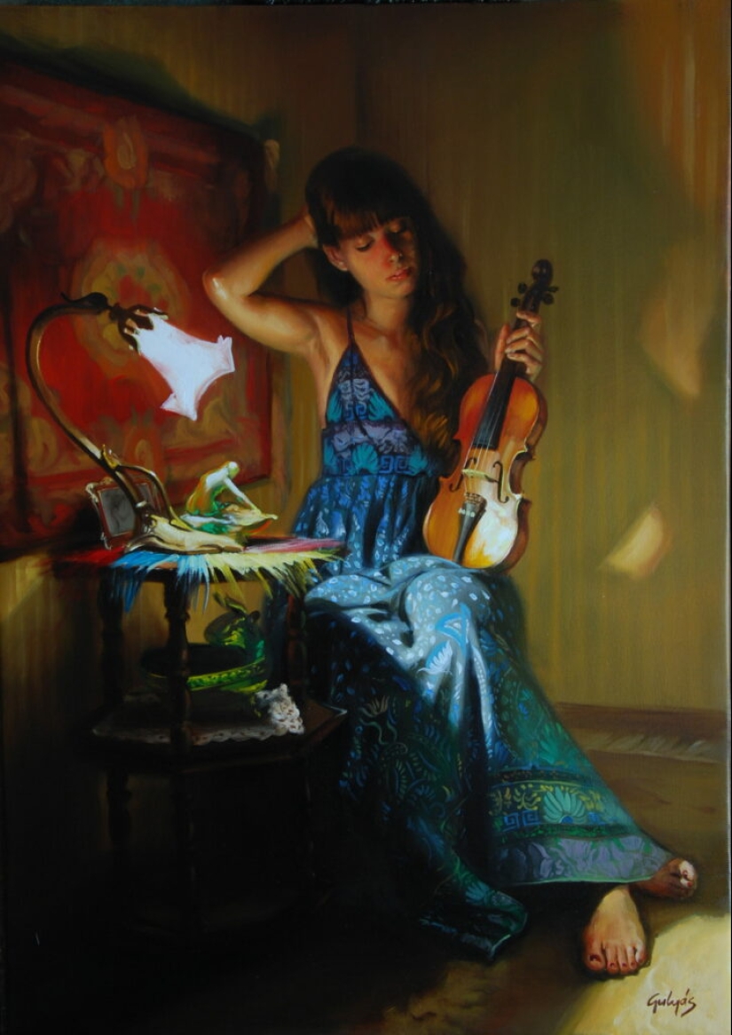 Immodest female beauty by Hungarian artist Laszlo Gulyas