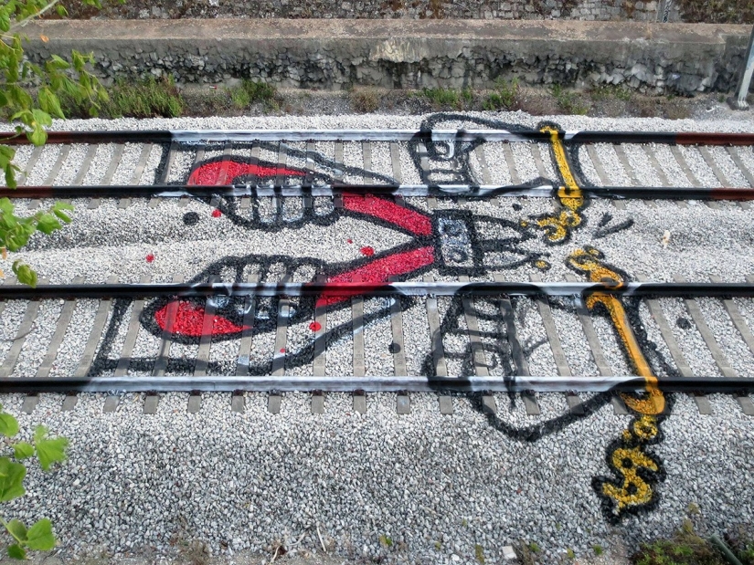 Impresionante el arte de la calle en forma de animales hechas totalmente de basura