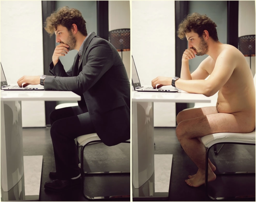 In clothes and without: a photographer from Germany undresses models in their usual environment In clothes and without: a photographer from Germany undresses models in their usual environment