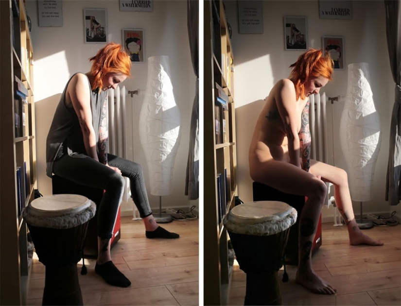 In clothes and without: a photographer from Germany undresses models in their usual environment In clothes and without: a photographer from Germany undresses models in their usual environment