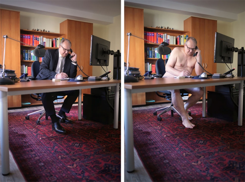 In clothes and without: a photographer from Germany undresses models in their usual environment In clothes and without: a photographer from Germany undresses models in their usual environment