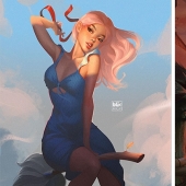 Infernal warriors and sweet girls by illustrator Igor Lomov