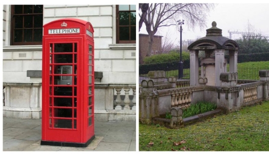 Intimate conversation: the famous red telephone box copied from the tombstones