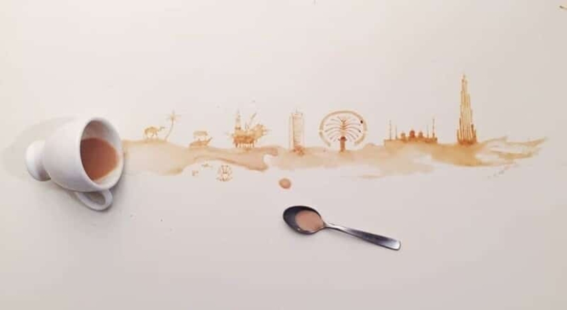 Italian artist Giulia Bernardelli turned spilled coffee into art Italian artist Giulia Bernardelli turned spilled coffee into art