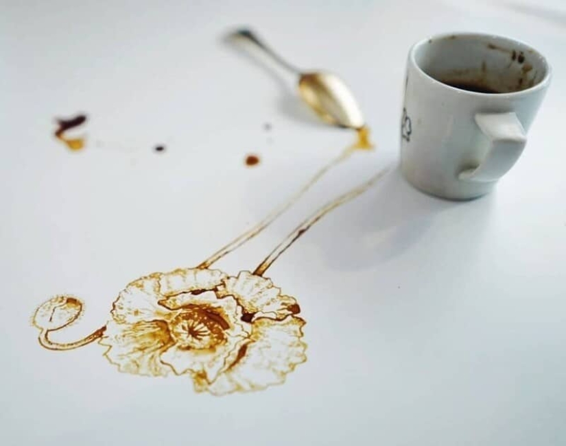 Italian artist Giulia Bernardelli turned spilled coffee into art Italian artist Giulia Bernardelli turned spilled coffee into art