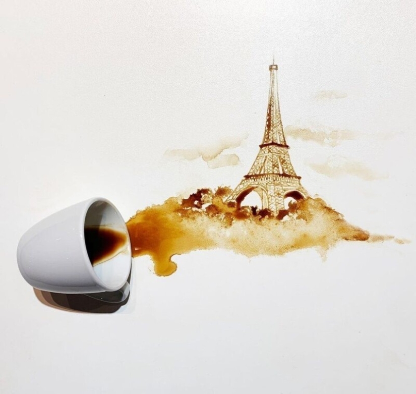 Italian artist Giulia Bernardelli turned spilled coffee into art Italian artist Giulia Bernardelli turned spilled coffee into art