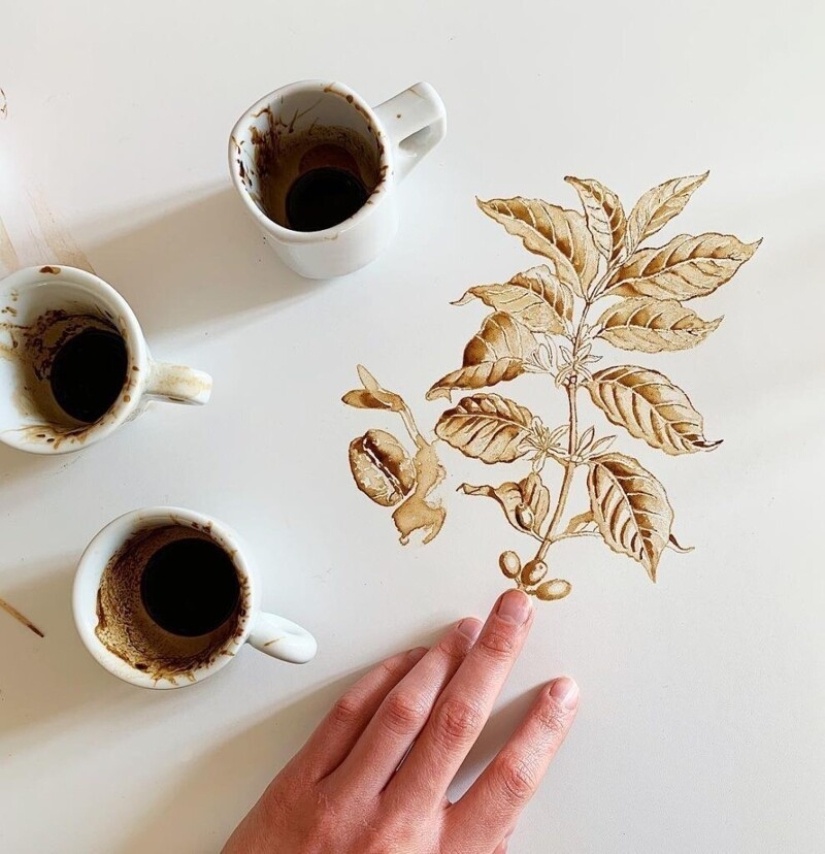 Italian artist Giulia Bernardelli turned spilled coffee into art Italian artist Giulia Bernardelli turned spilled coffee into art