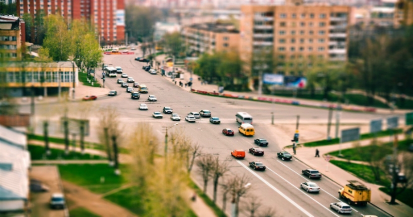 Juguete lugar de nacimiento: los paisajes urbanos de Rusia en la lente tilt-shift