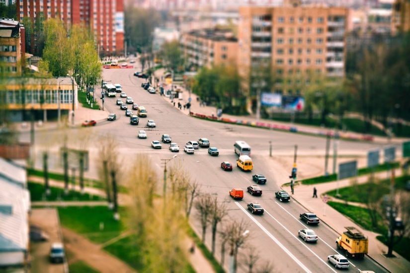 Juguete lugar de nacimiento: los paisajes urbanos de Rusia en la lente tilt-shift