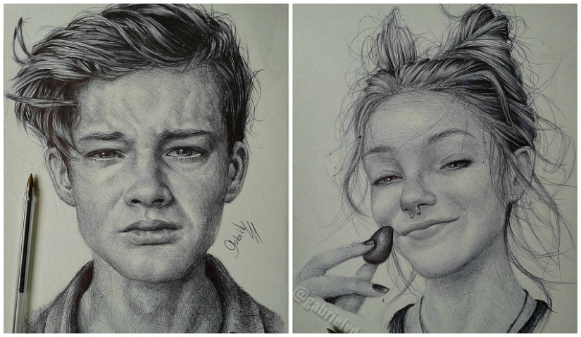 La artista brasileña crea increíblemente realista y emocional de los retratos en lápiz