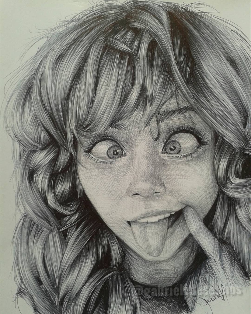 La artista brasileña crea increíblemente realista y emocional de los retratos en lápiz