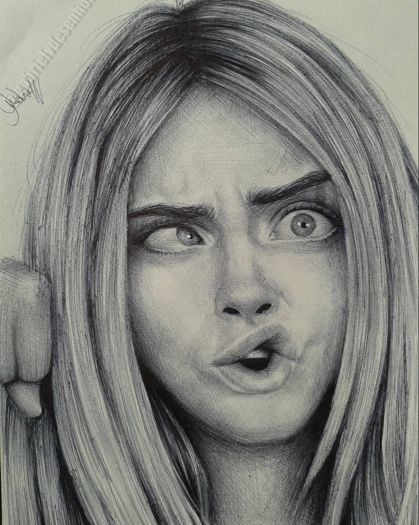 La artista brasileña crea increíblemente realista y emocional de los retratos en lápiz