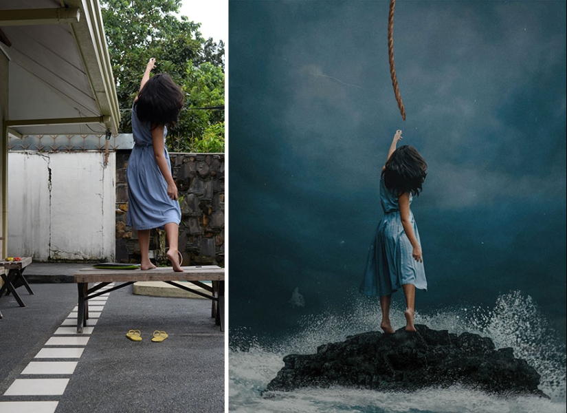 La artista crea mundos fabulosos a partir de fotos de su patio trasero, y es mágico