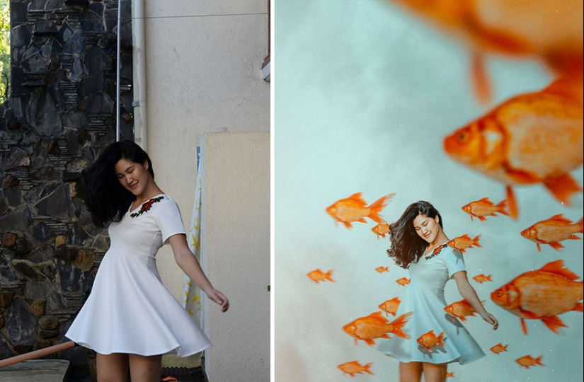 La artista crea mundos fabulosos a partir de fotos de su patio trasero, y es mágico
