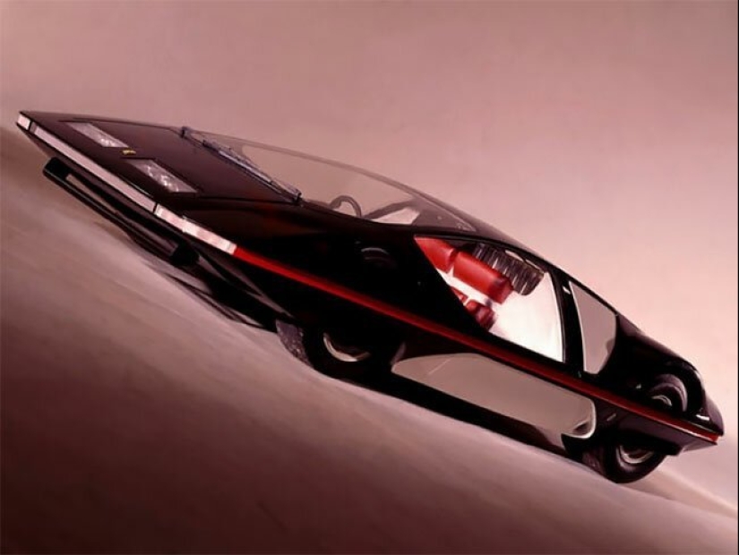 La elegancia de retro-futurismo: italiano coche del futuro en 1970 La elegancia de retro-futurismo: italiano coche del futuro en 1970