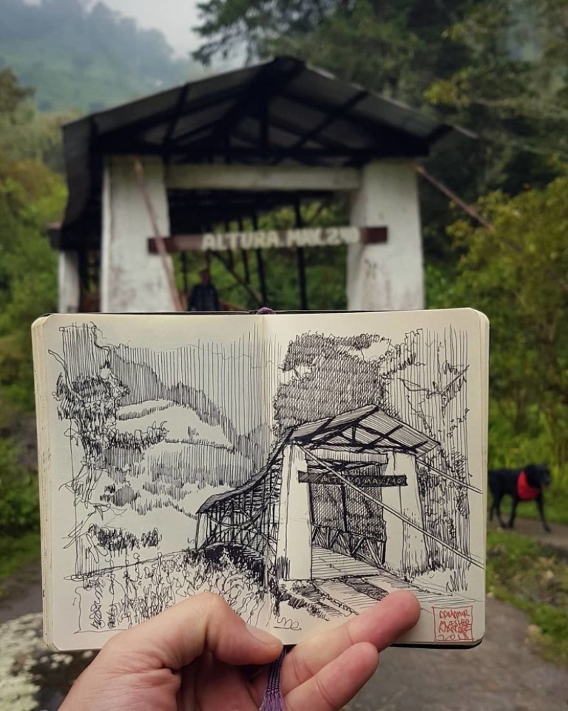 La realidad es transferida al papel: la increíble bocetos del arquitecto desde Colombia