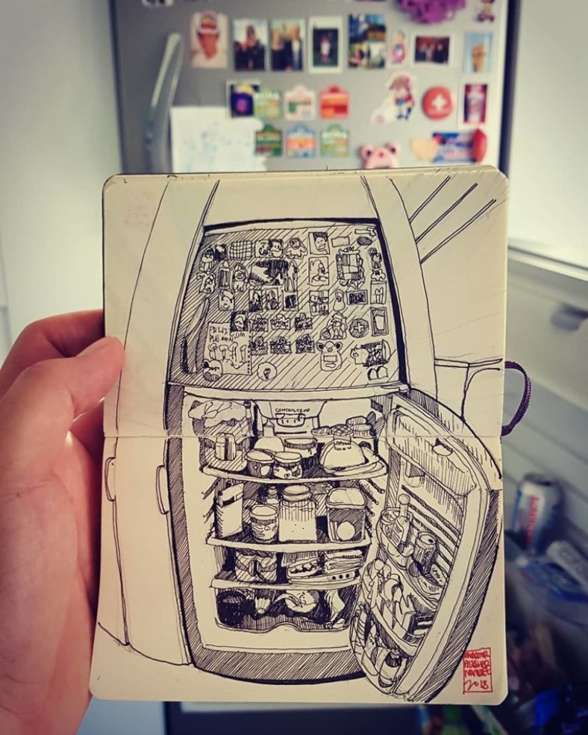La realidad es transferida al papel: la increíble bocetos del arquitecto desde Colombia