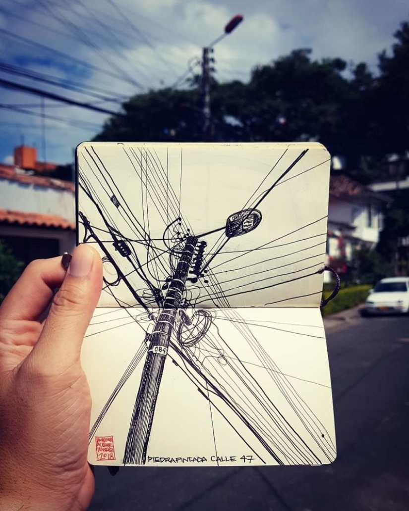 La realidad es transferida al papel: la increíble bocetos del arquitecto desde Colombia
