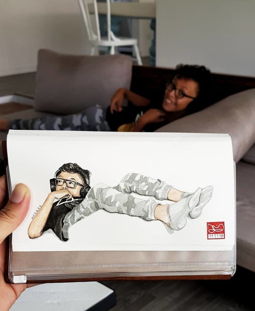La realidad es transferida al papel: la increíble bocetos del arquitecto desde Colombia