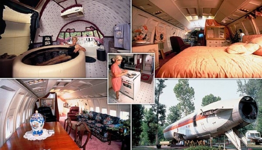 La transformación de la antigua "Boeing" en una acogedora casa sobre el lago