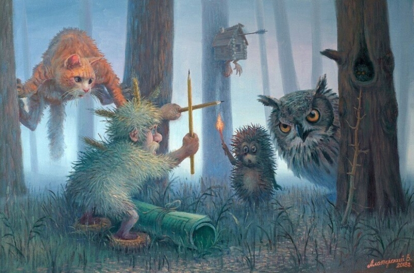 La vida cotidiana de los duendes en imágenes amables y divertidas de Vyacheslav Alatyrsky La vida cotidiana de los duendes en imágenes amables y divertidas de Vyacheslav Alatyrsky