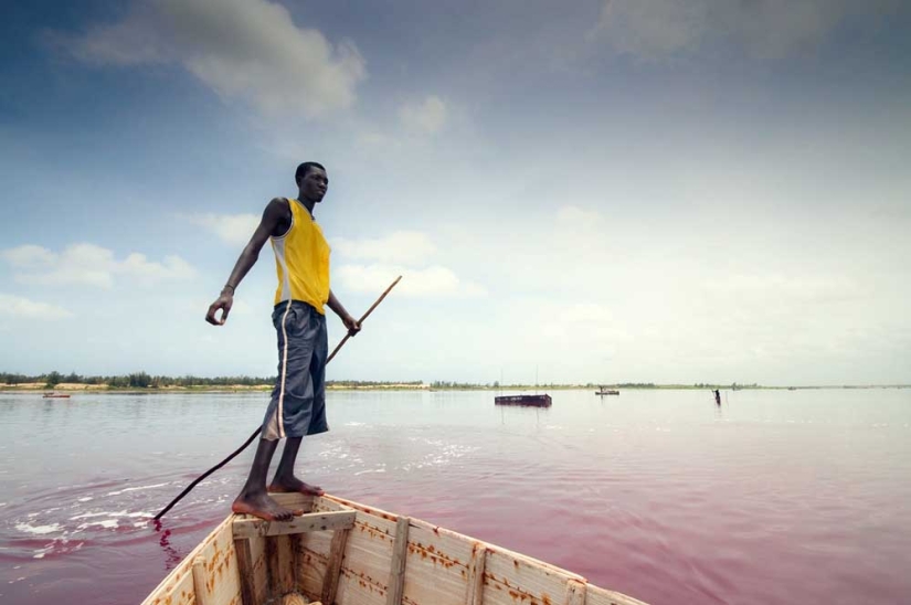Lago rosa en Senegal