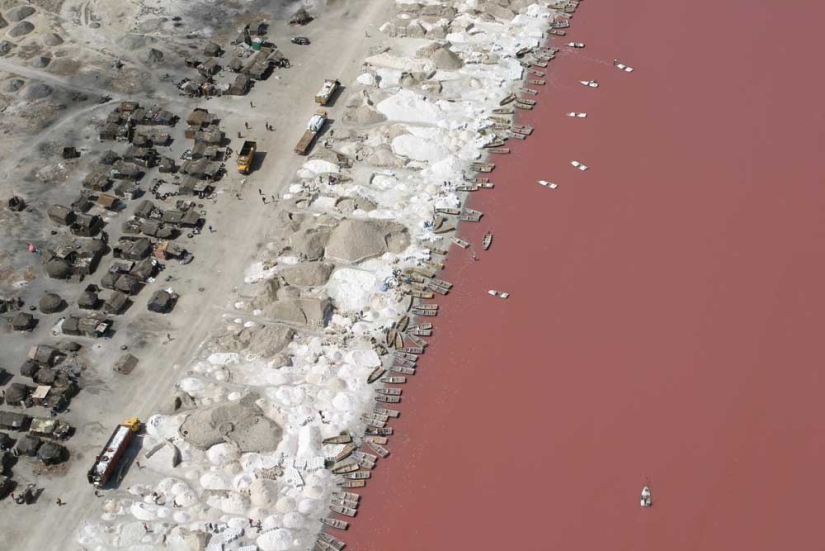 Lago rosa en Senegal