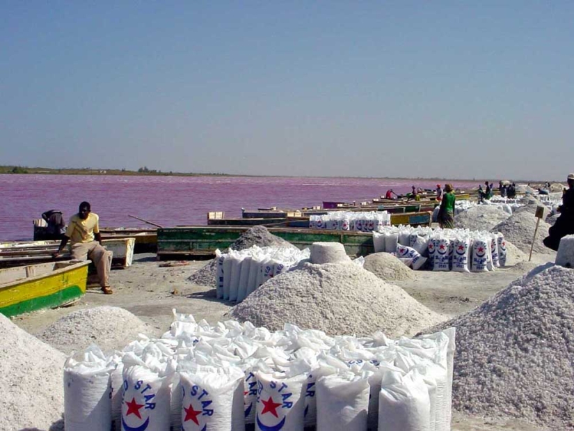 Lago rosa en Senegal