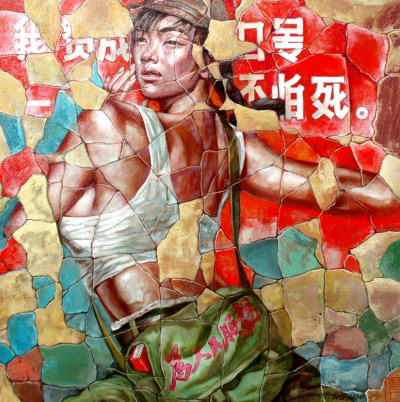 Las niñas en el ejército: la pintura de Hu Ming