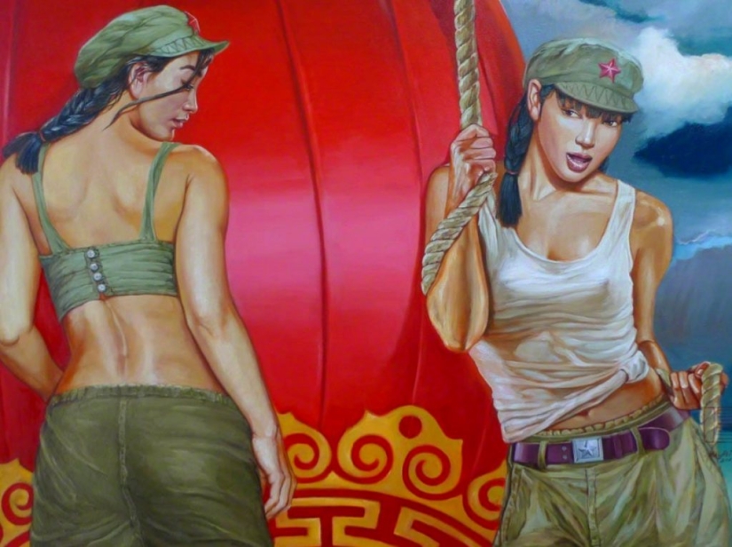 Las niñas en el ejército: la pintura de Hu Ming