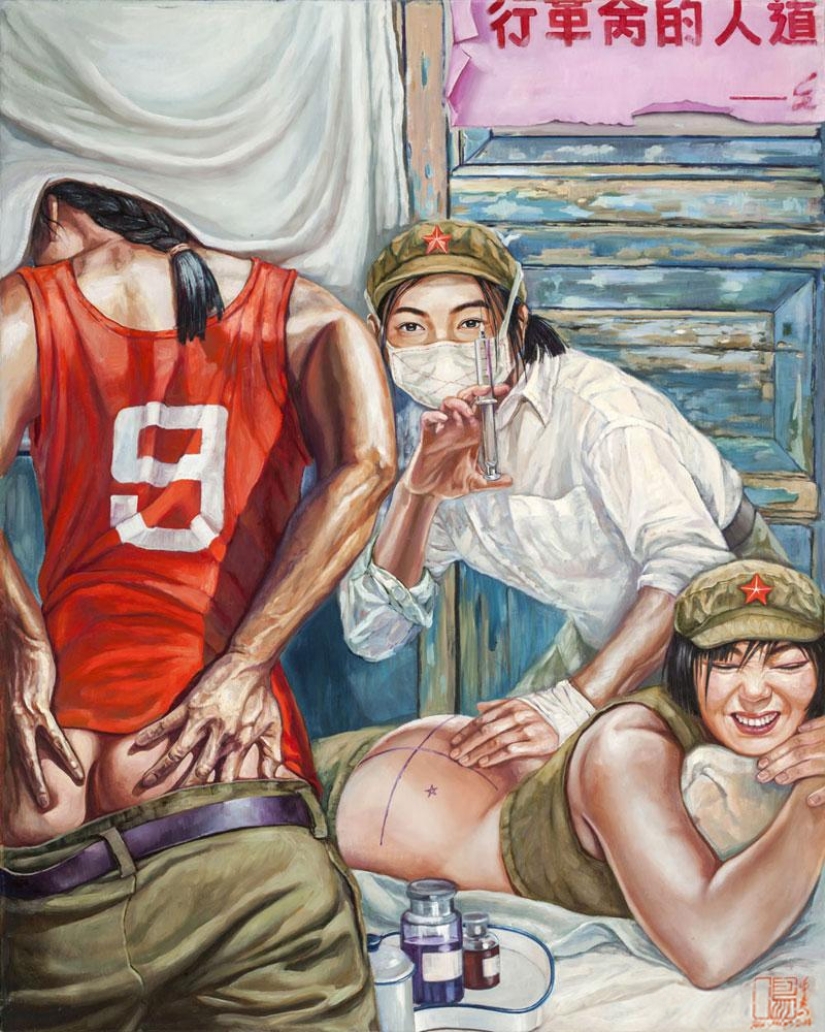 Las niñas en el ejército: la pintura de Hu Ming