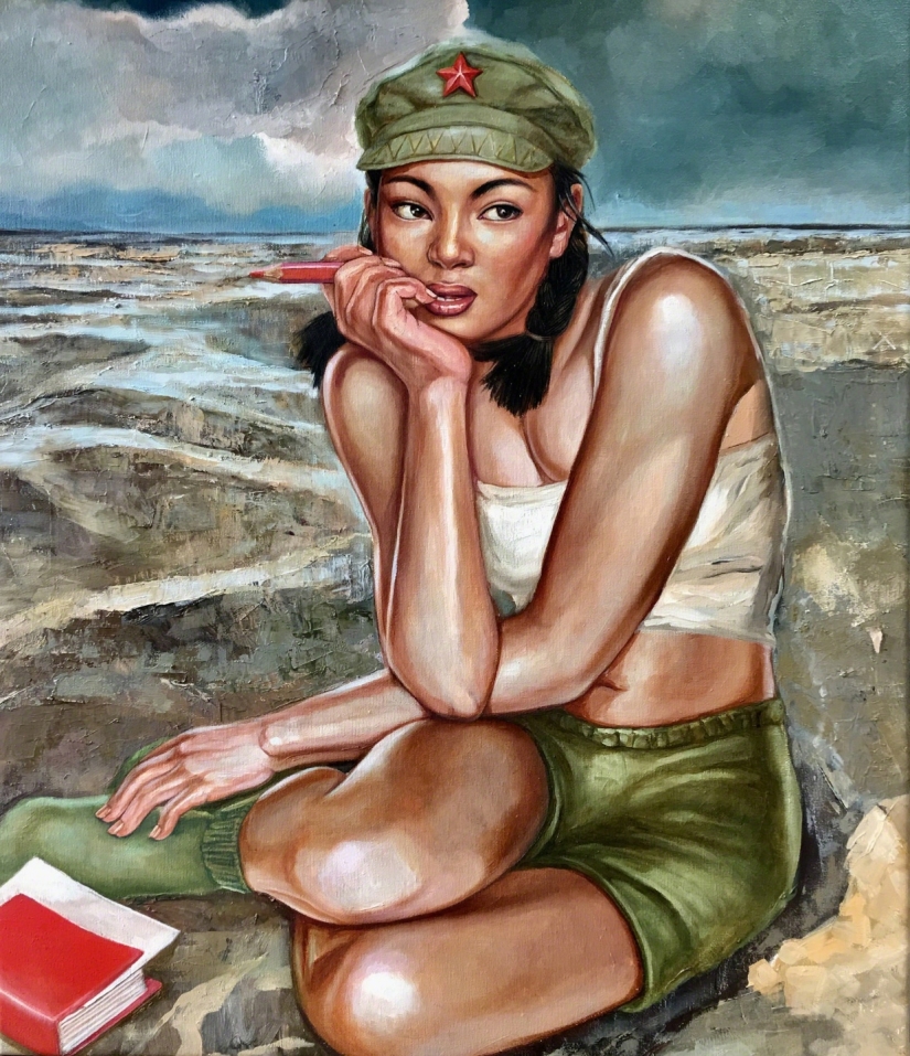 Las niñas en el ejército: la pintura de Hu Ming