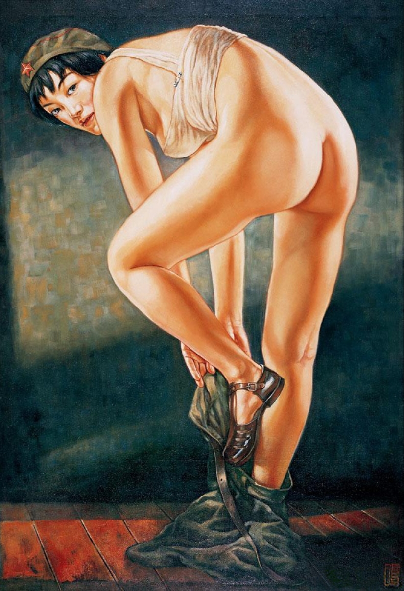 Las niñas en el ejército: la pintura de Hu Ming
