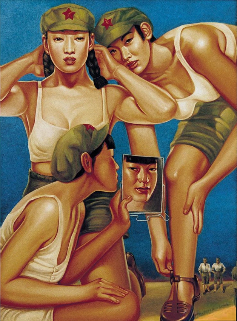 Las niñas en el ejército: la pintura de Hu Ming
