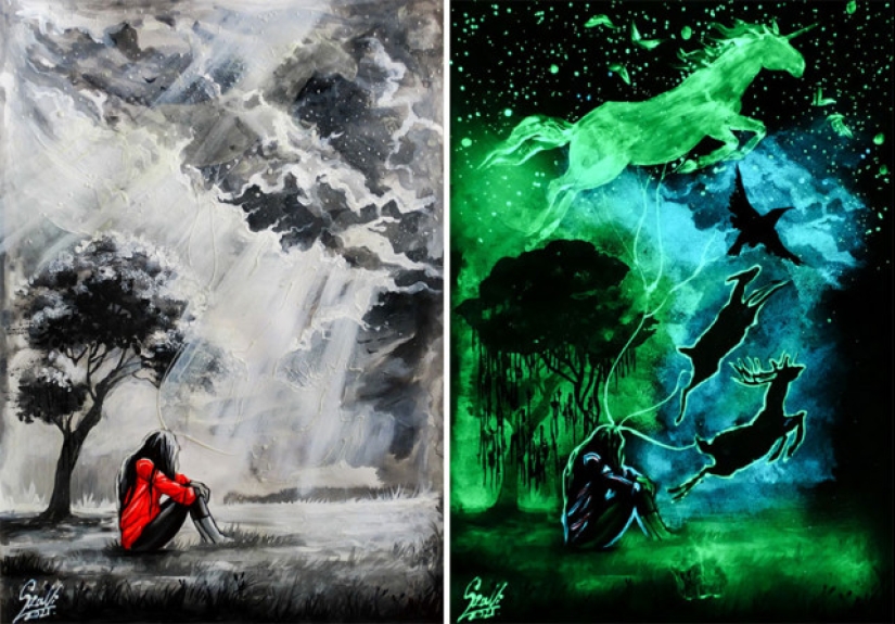 Las pinturas de Vivien Sanislo que se abren en la oscuridad de una manera nueva