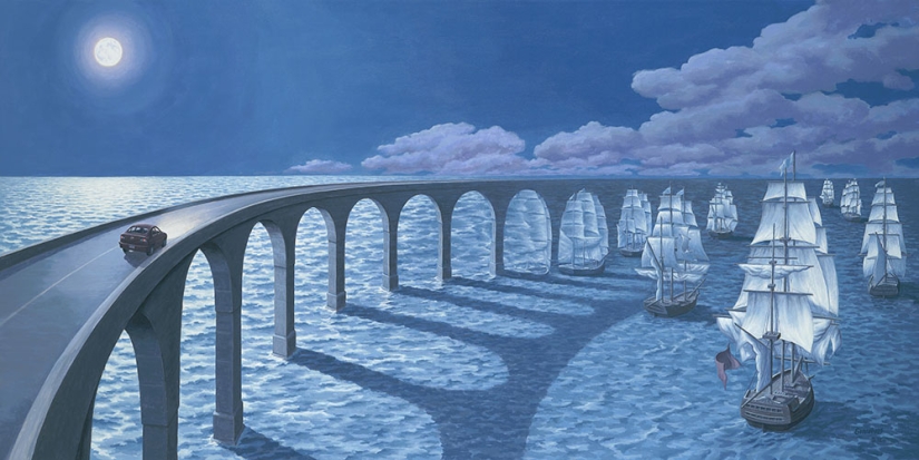 Las pinturas del artista canadiense cambian dependiendo del ángulo