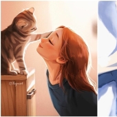 Lindos dibujos de una chica bajo el apodo de Peijin sobre cómo los animales mejoran nuestras vidas Lindos dibujos de una chica bajo el apodo de Peijin sobre cómo los animales mejoran nuestras vidas