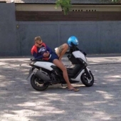 Look again — there is no girl on a motorcycle, no! Look again — there is no girl on a motorcycle, no!