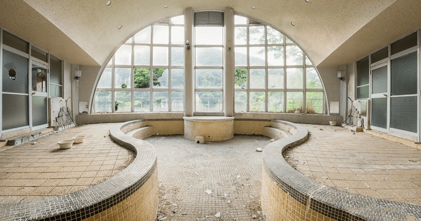 Looks like an abandoned Japanese resort and Spa Looks like an abandoned Japanese resort and Spa